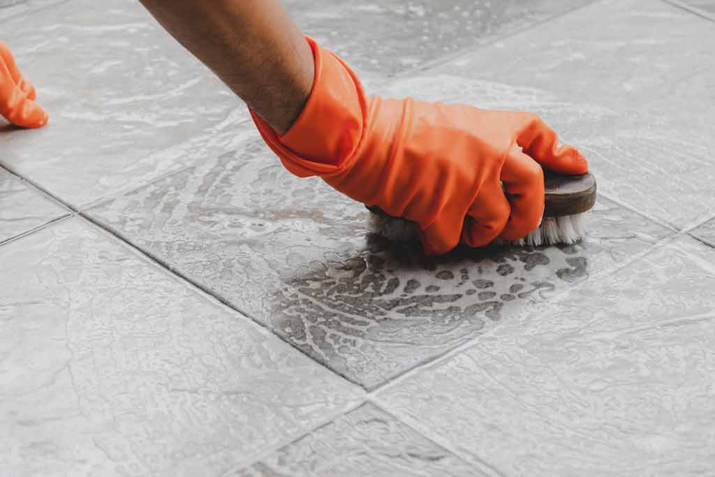 Removing Dried White Cement from Tiles